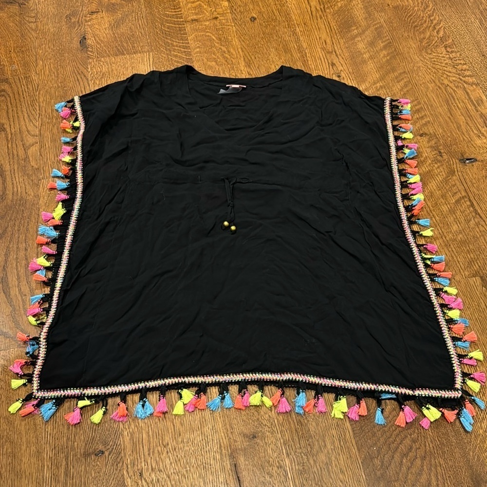 Pilyq Girls Dress Black and Rainbow Size Medium